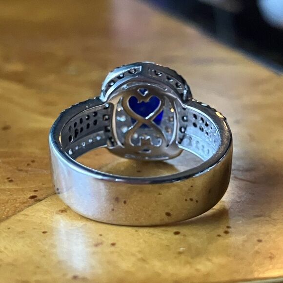 Blue Spinel Sterling Silver Ring Size 6 - Picture 5 of 9